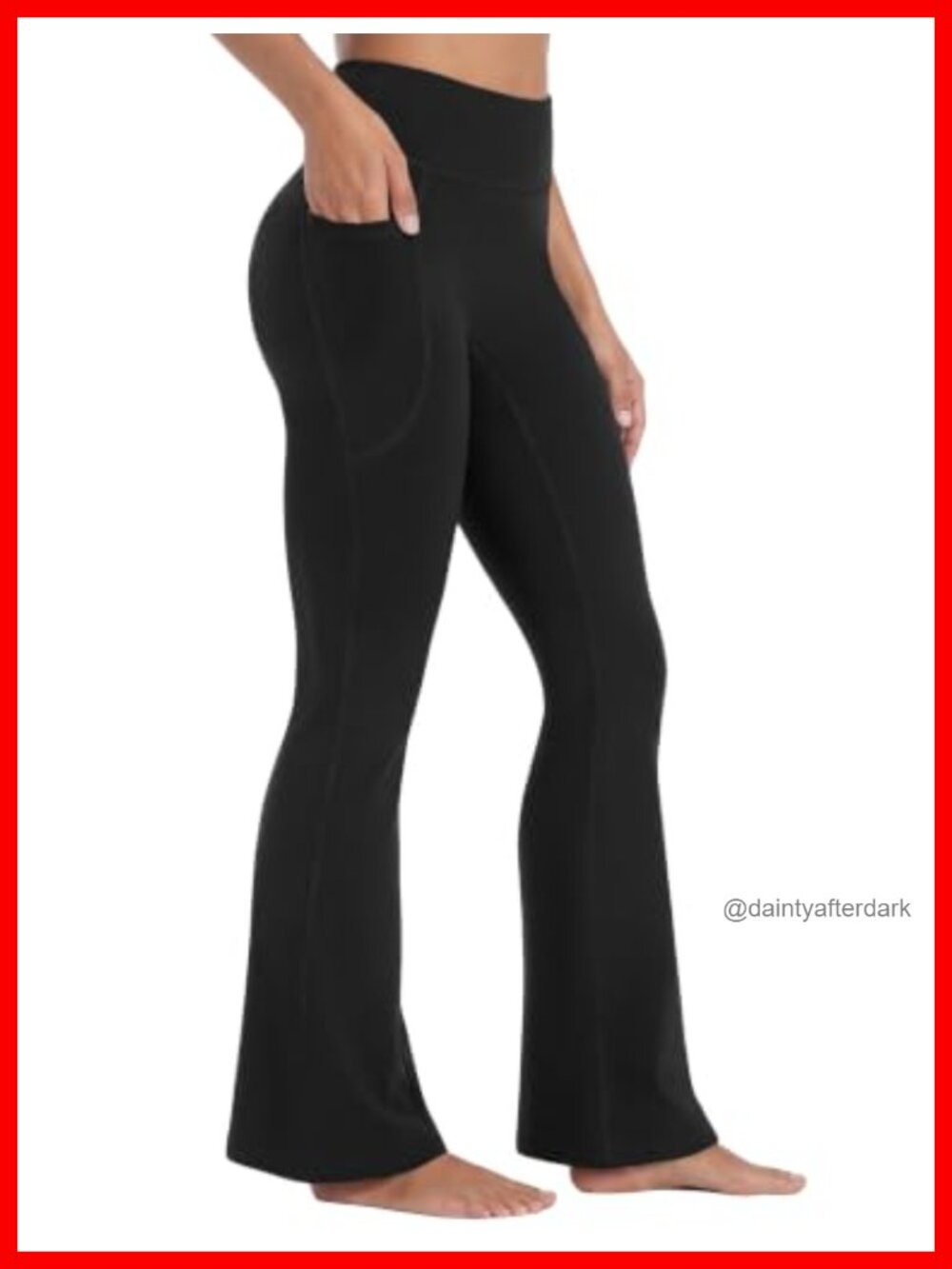High Waisted Flare Yoga Pants with Pockets, Tummy Control, 80% Polyester 20%